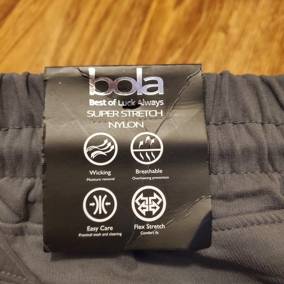 BOLA Joggers Pants Men Large Gray Stretch Nylon Wicking Breathable Comfort Fit - Picture 4 of 7